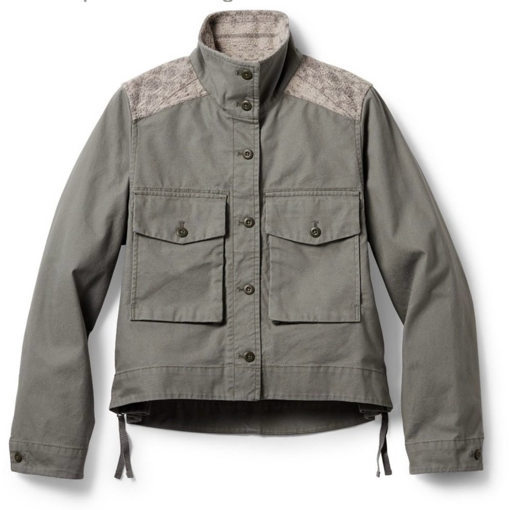 Women's REI COOPERATIVE Light Olive Green TRAILSMITH Canvas HIKING JACKET  XL - Picture 6 of 11